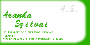 aranka szilvai business card